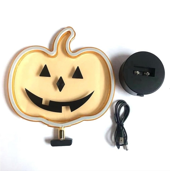 Jack o Lantern Pumpkin Neon Sign Light Warm White Halloween Party Jackolantern - Picture 9 of 9
